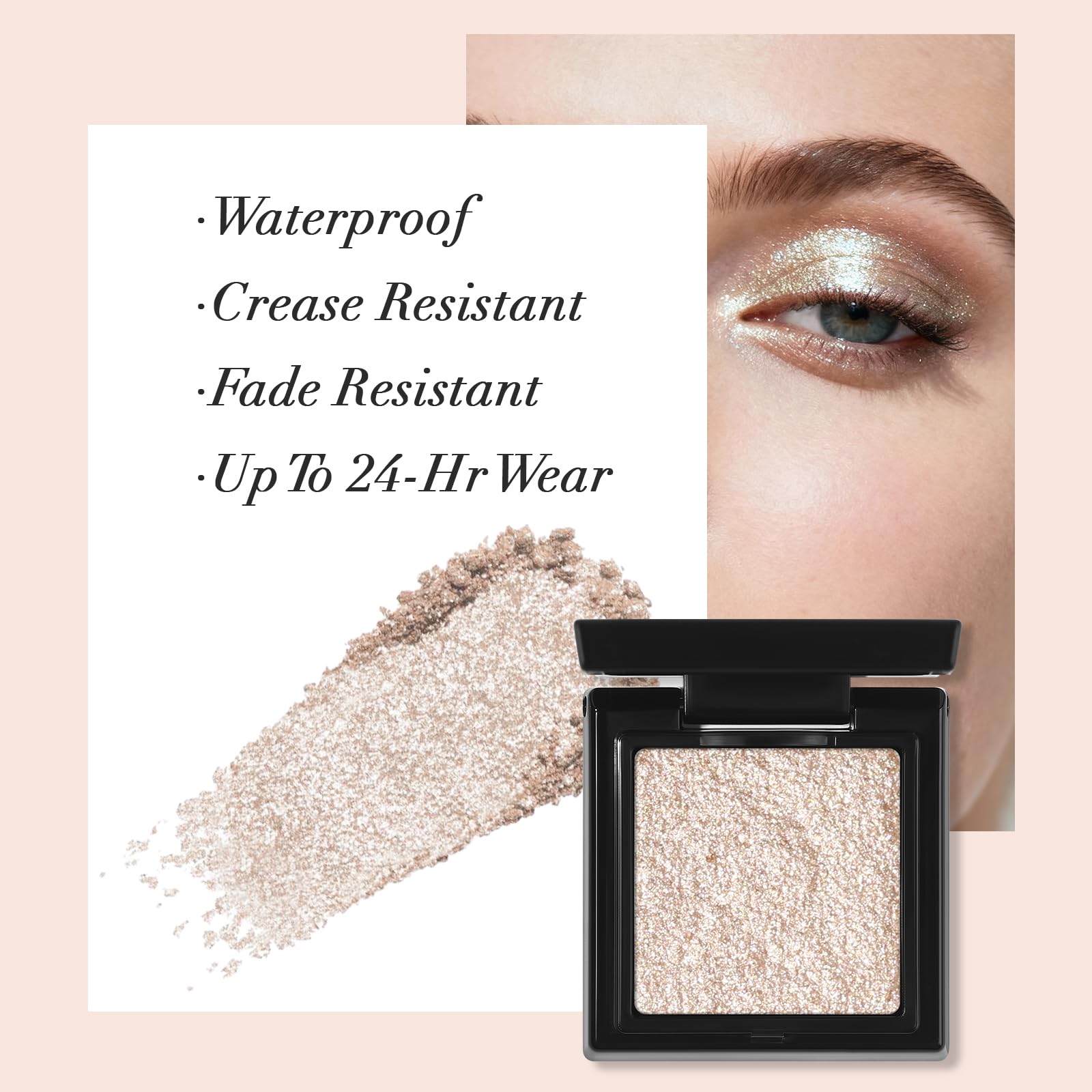 UCANBE fingertip application pressing shimmer for concentrated metallic payoff