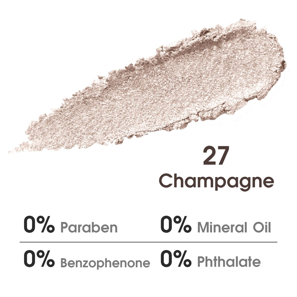 UCANBE close-up texture of metallic glitter highlighting smooth, blendable finish