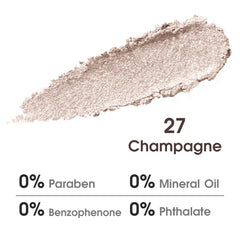 UCANBE close-up texture of metallic glitter highlighting smooth, blendable finish
