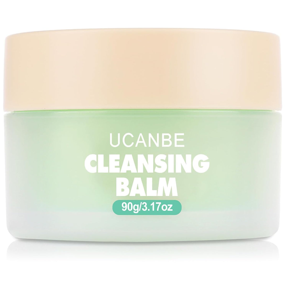 UCANBE cleansing balm jar front showing label and size, gentle removal