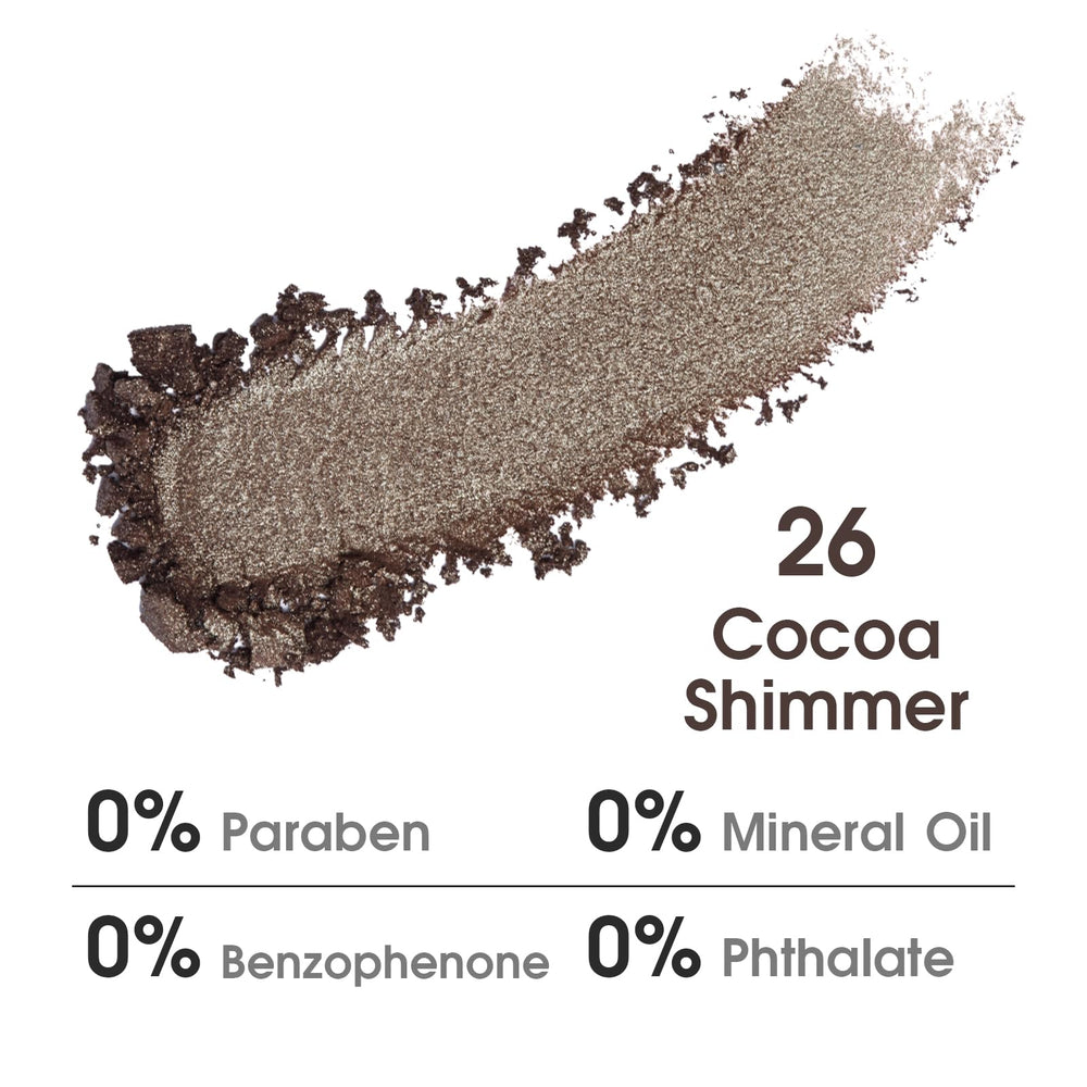 UCANBE close-up of cocoa brown shimmer texture highlighting smooth, blendable finish for easy application