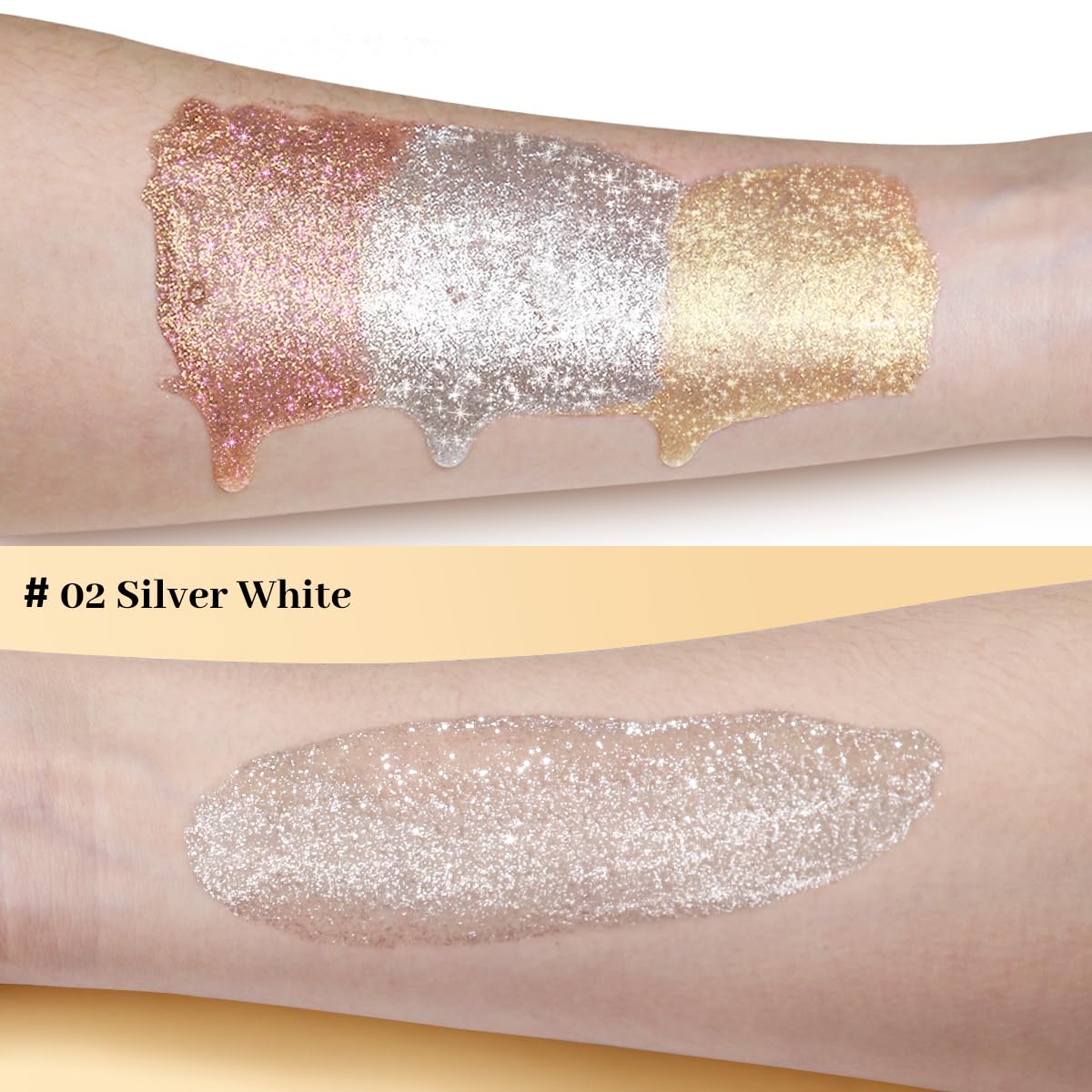 UCANBE highlighting drops on cheekbone showing holographic radiance benefit