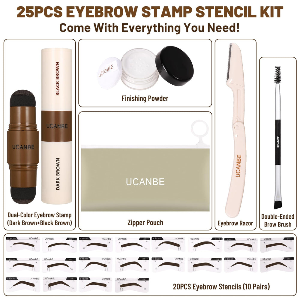UCANBE dual-color pomade open demonstrating mixable brow tones