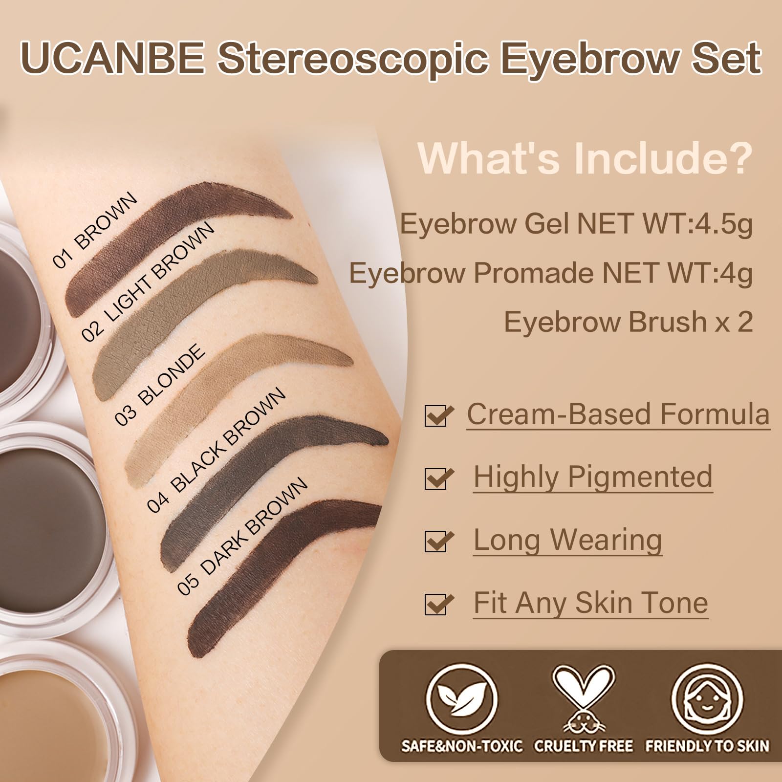 UCANBE dual-ended adjustable brushes close-up for precise application