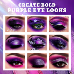 UCANBE eye application demonstrating a smokey violet look for cosplay and evening wear