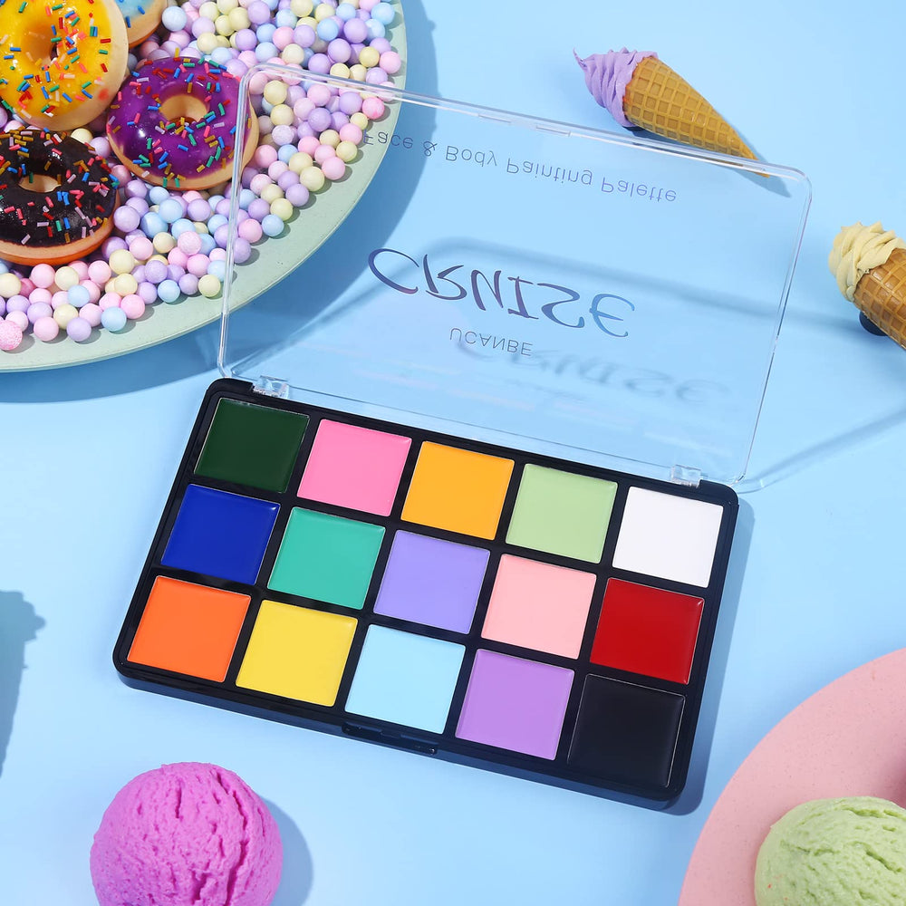 UCANBE festival makeup lifestyle photo showing durable colorful face art benefit