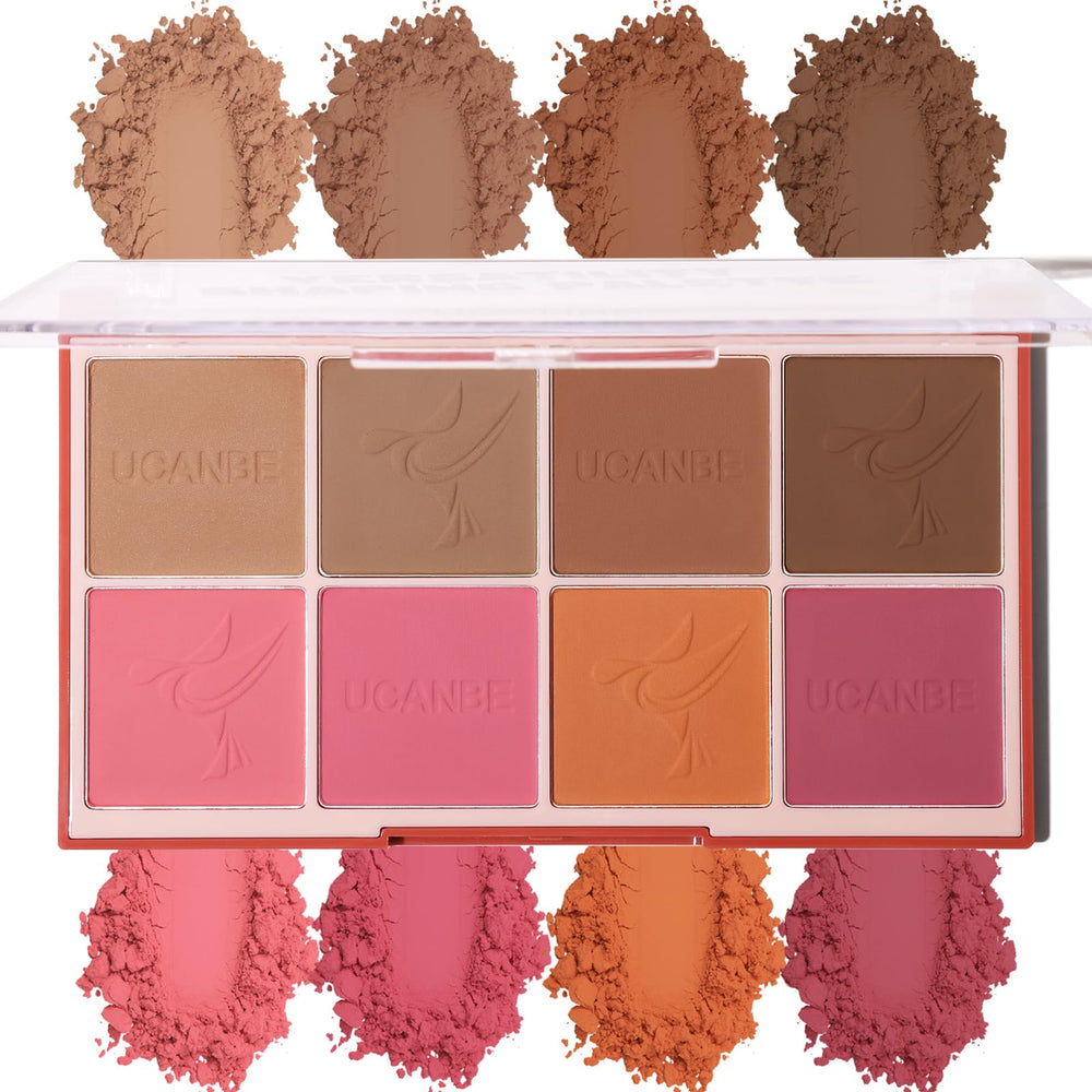 UCANBE front packaging palette showing eight matte pans and compact case for travel