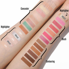 UCANBE shimmer highlighter swatches showing luminous finish and dimension