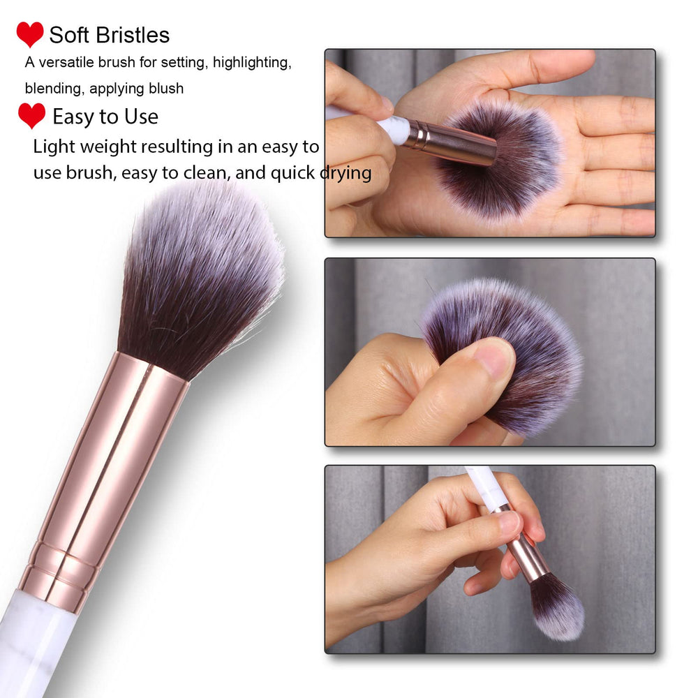 UCANBE palette in use applying blush to cheeks demonstrating natural blended finish