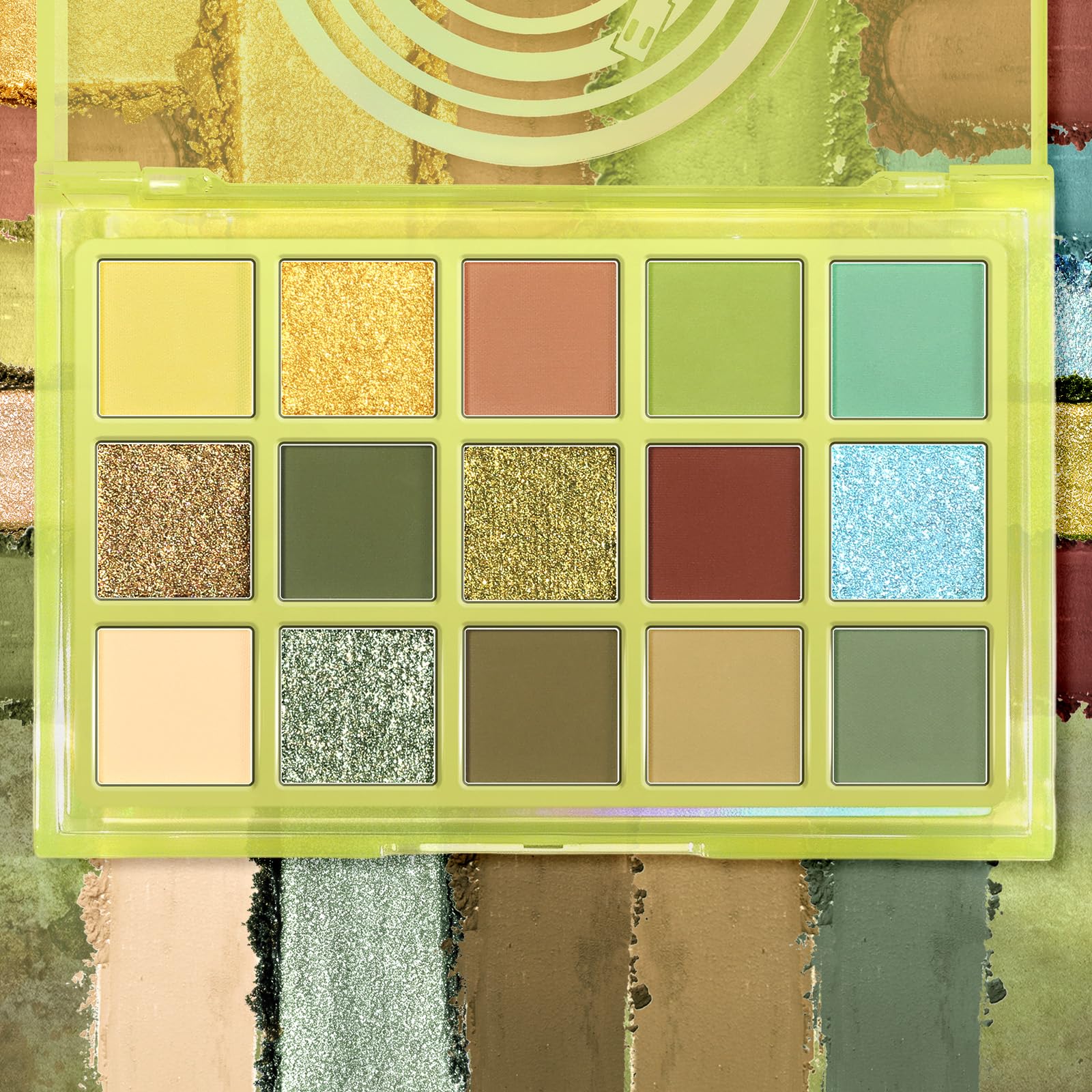 UCANBE eyeshadow applied on model eye demonstrating wearable olive looks