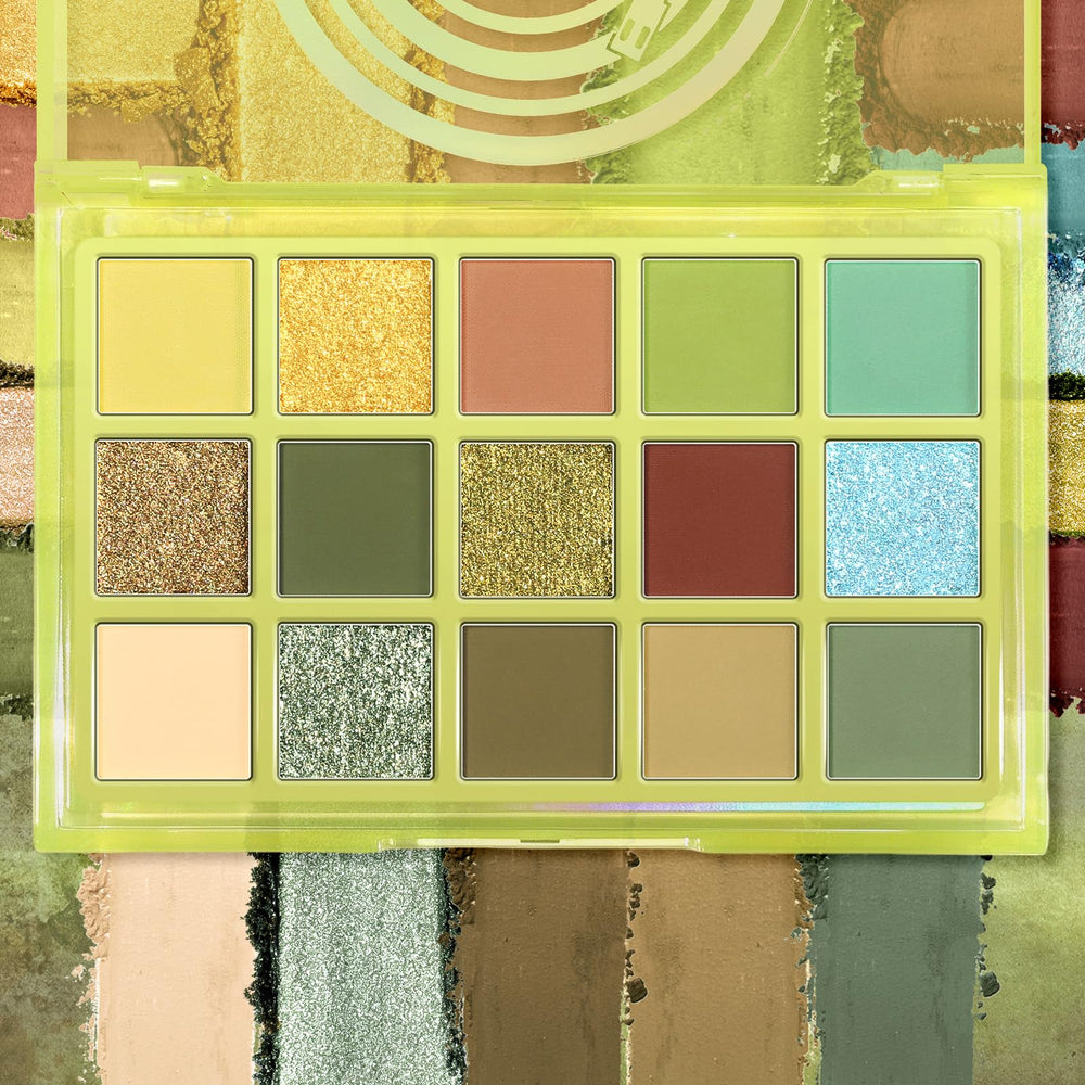 UCANBE eyeshadow applied on model eye demonstrating wearable olive looks