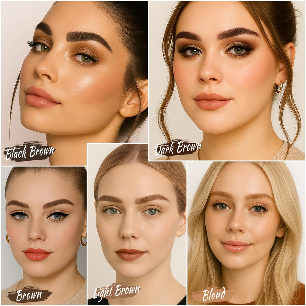 UCANBE model using eyebrow stamp to create even brows quickly