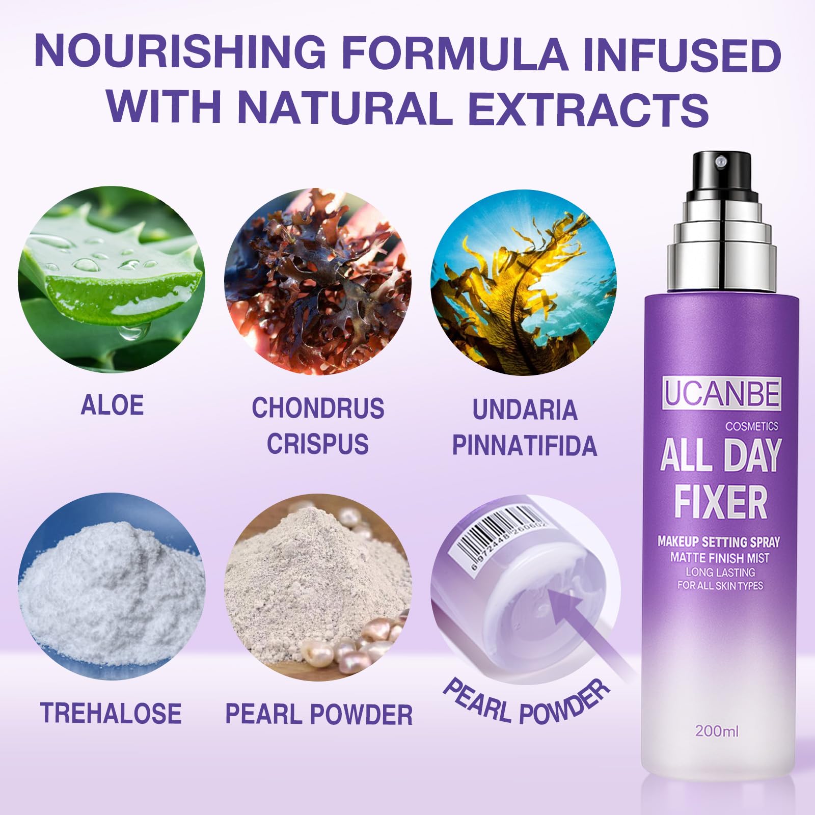 UCANBE ingredients aloe and trehalose highlighting hydration benefits