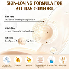 UCANBE ingredient callout with hyaluronic acid and vitamins illustrating hydration and skin-brightening support