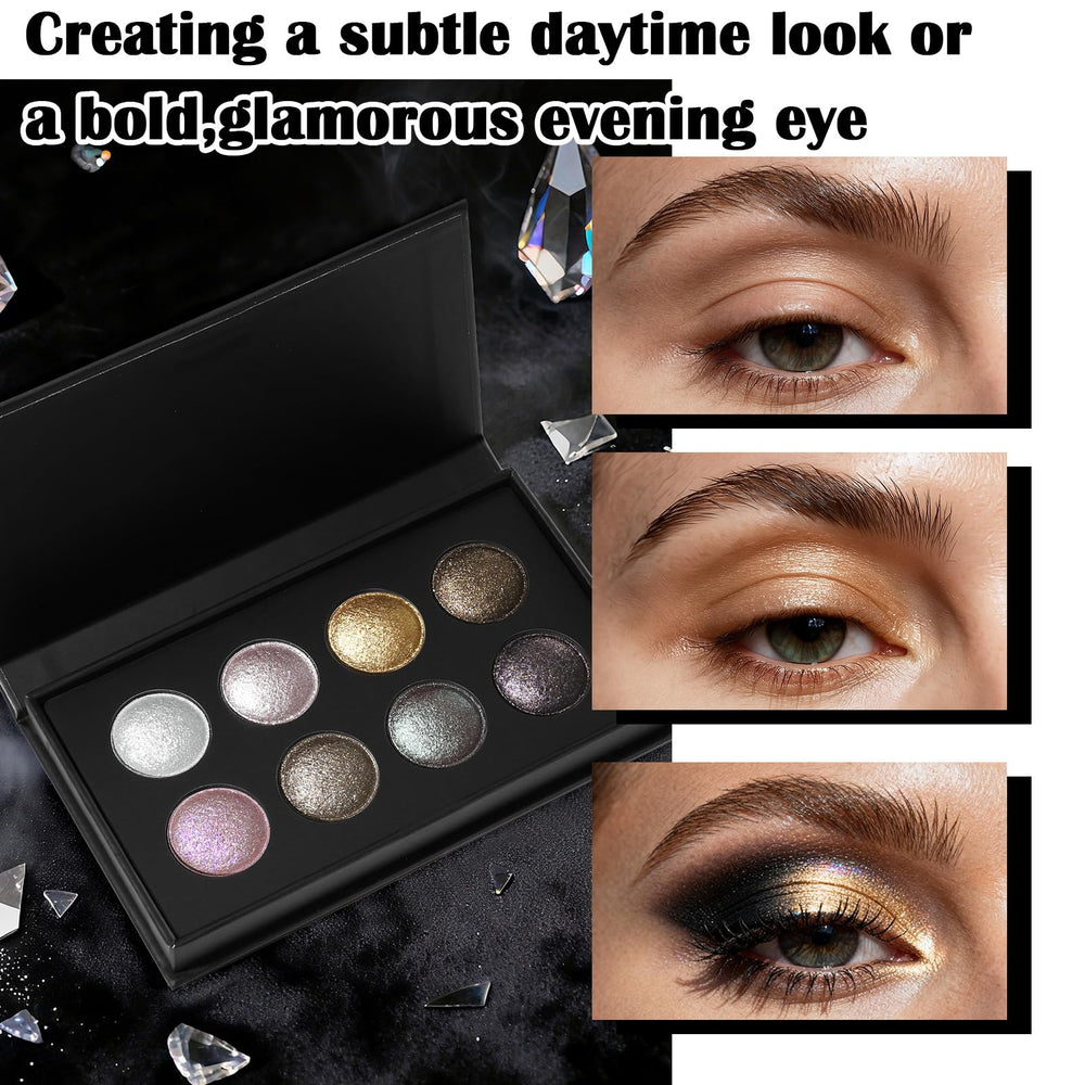 UCANBE lifestyle evening look showcasing radiant metallic eyeshadow impact