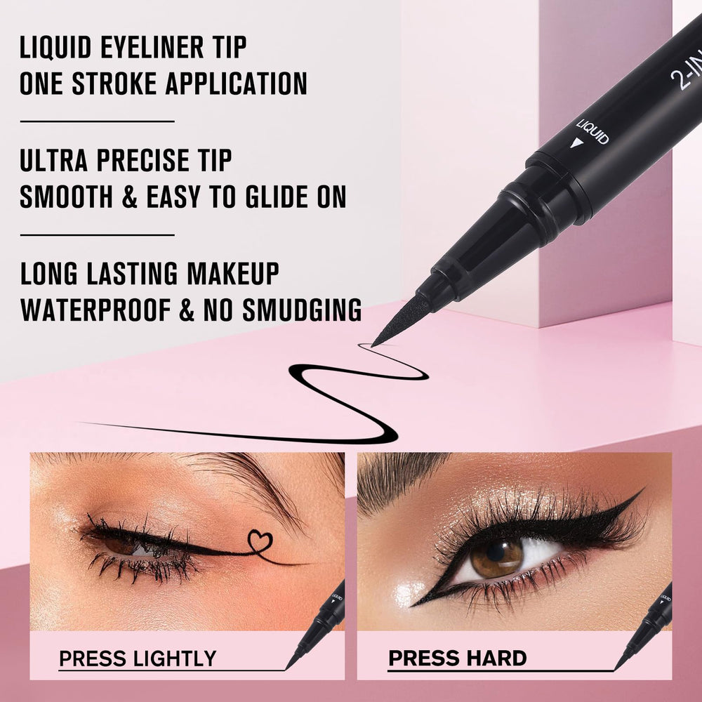 UCANBE liquid tip drawing a crisp black eyeliner stroke