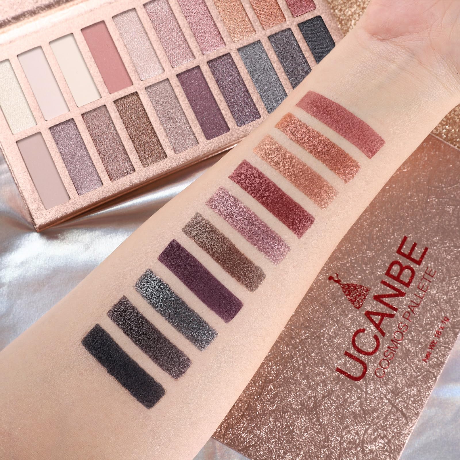 UCANBE matte swatch comparison showing even pigmentation and soft blending