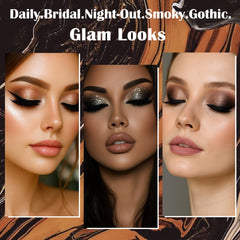 UCANBE Seductress finished nightout makeup look highlighting bold shimmer