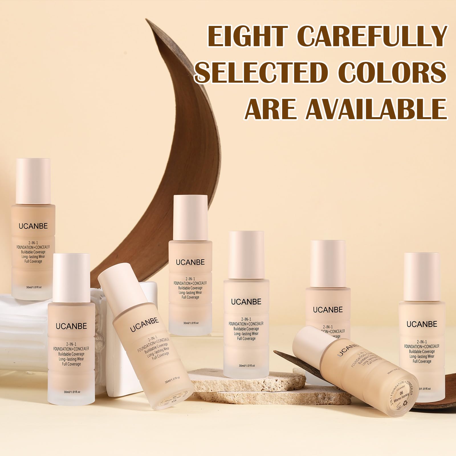 UCANBE on model wearing Natural Beige showcasing natural matte result