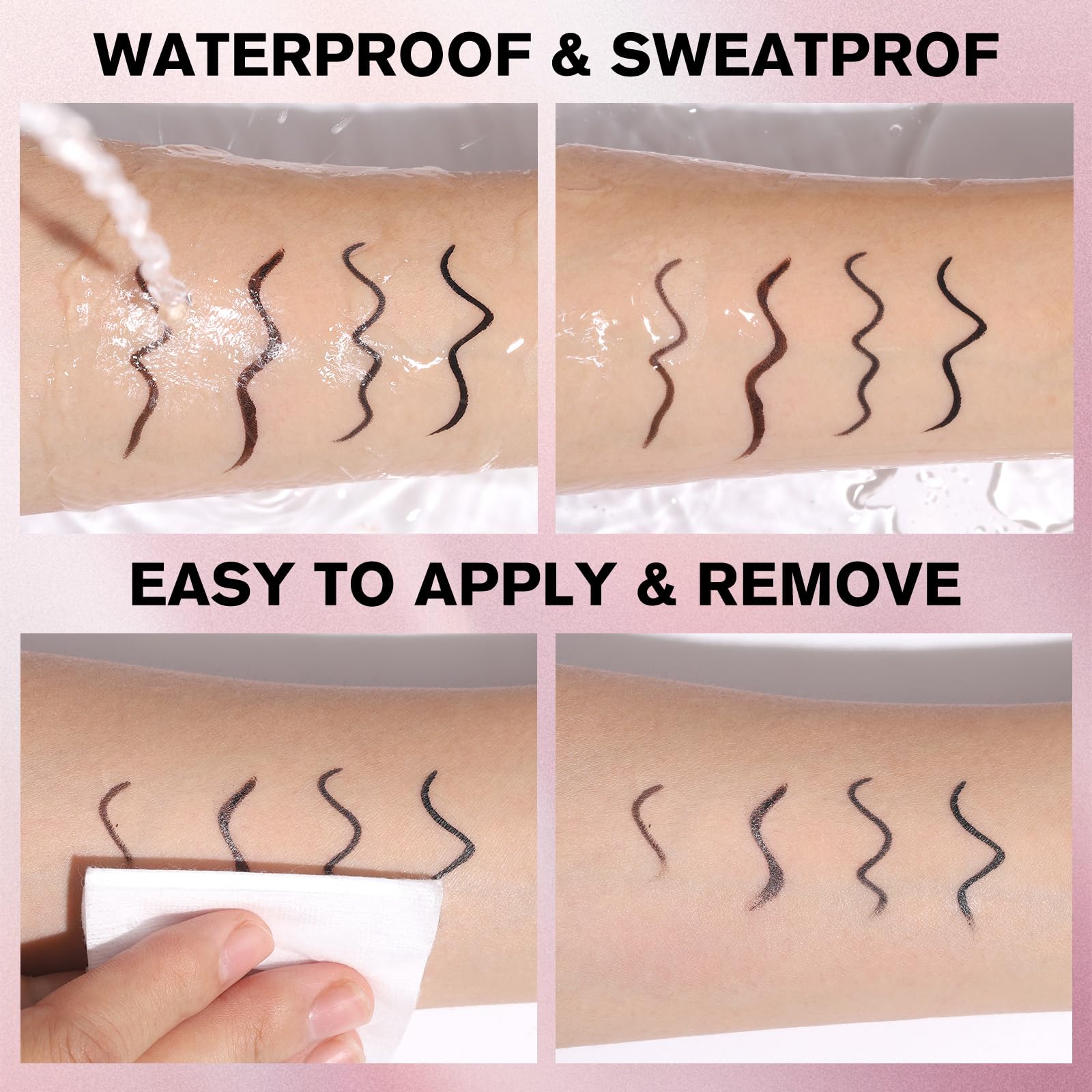 UCANBE eyeliner tucked inside a makeup bag for on-the-go use