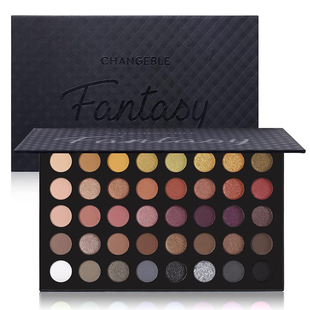 UCANBE palette front open showing 40 shades and travel-ready convenience