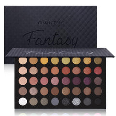 UCANBE palette front open showing 40 shades and travel-ready convenience