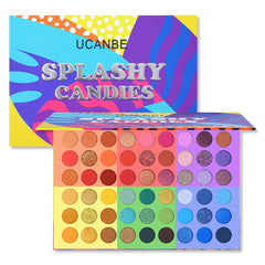 UCANBE palette front open showing 54 vibrant shades and versatility