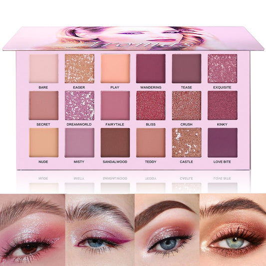 UCANBE palette front view showing 18 shades and mirror for portable convenience