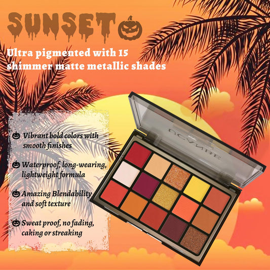 UCANBE open palette top-down view showing 15 shades for versatile looks