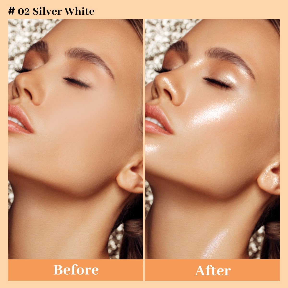 UCANBE applied on arm demonstrating blendable sparkle and long-wear benefit