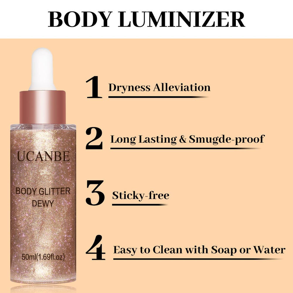 UCANBE dropper closeup dispensing shimmering drops for precise application benefit