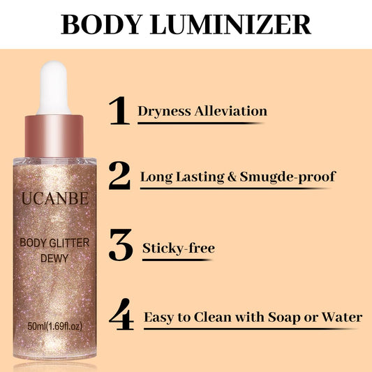 UCANBE dropper closeup dispensing shimmering drops for precise application benefit