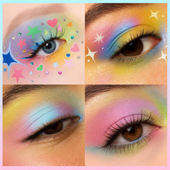 UCANBE Seaform Dreams on model creating bold festival eye showcasing color versatility