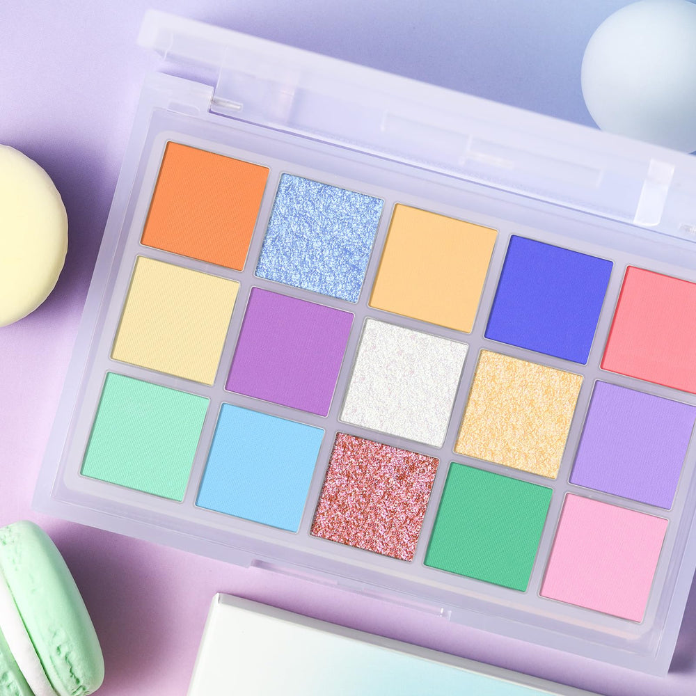 UCANBE Seaform Dreams next to a travel pouch showing compact size for on-the-go makeup