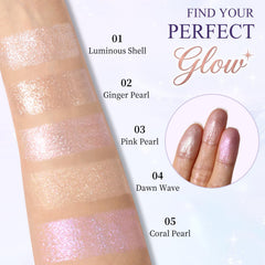 UCANBE close-up shimmer particles reflecting light for luminous finish