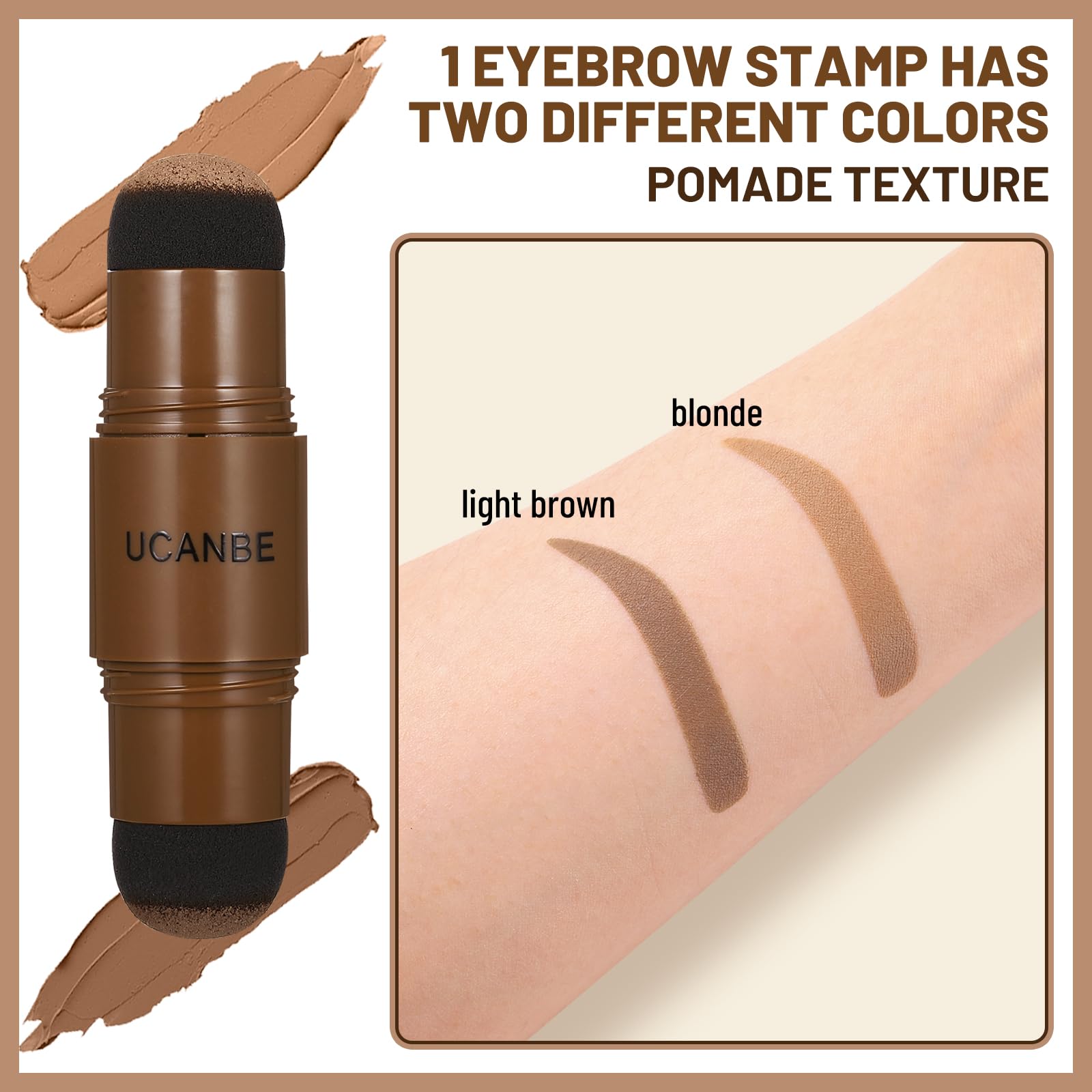 UCANBE reusable eyebrow stencils spread showing shape options for tailored brows