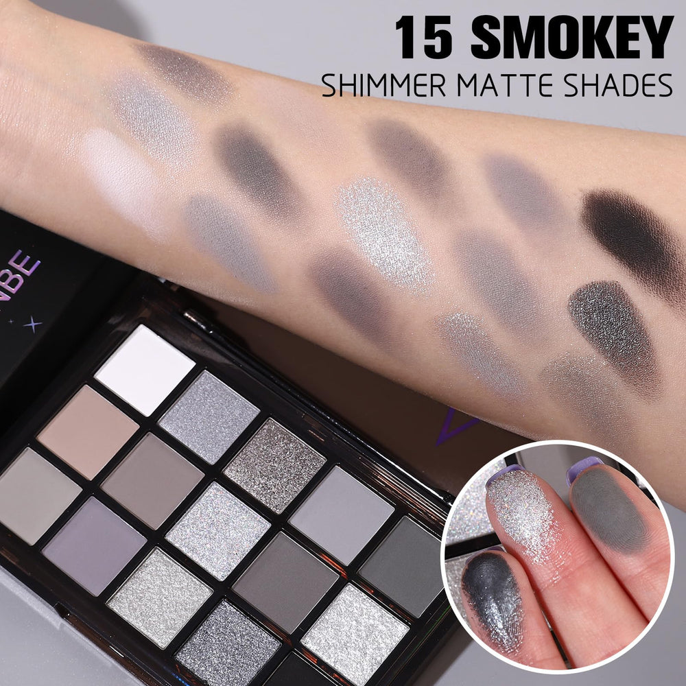 UCANBE swatch on arm showing high-pigment grays and silvers for precise color selection