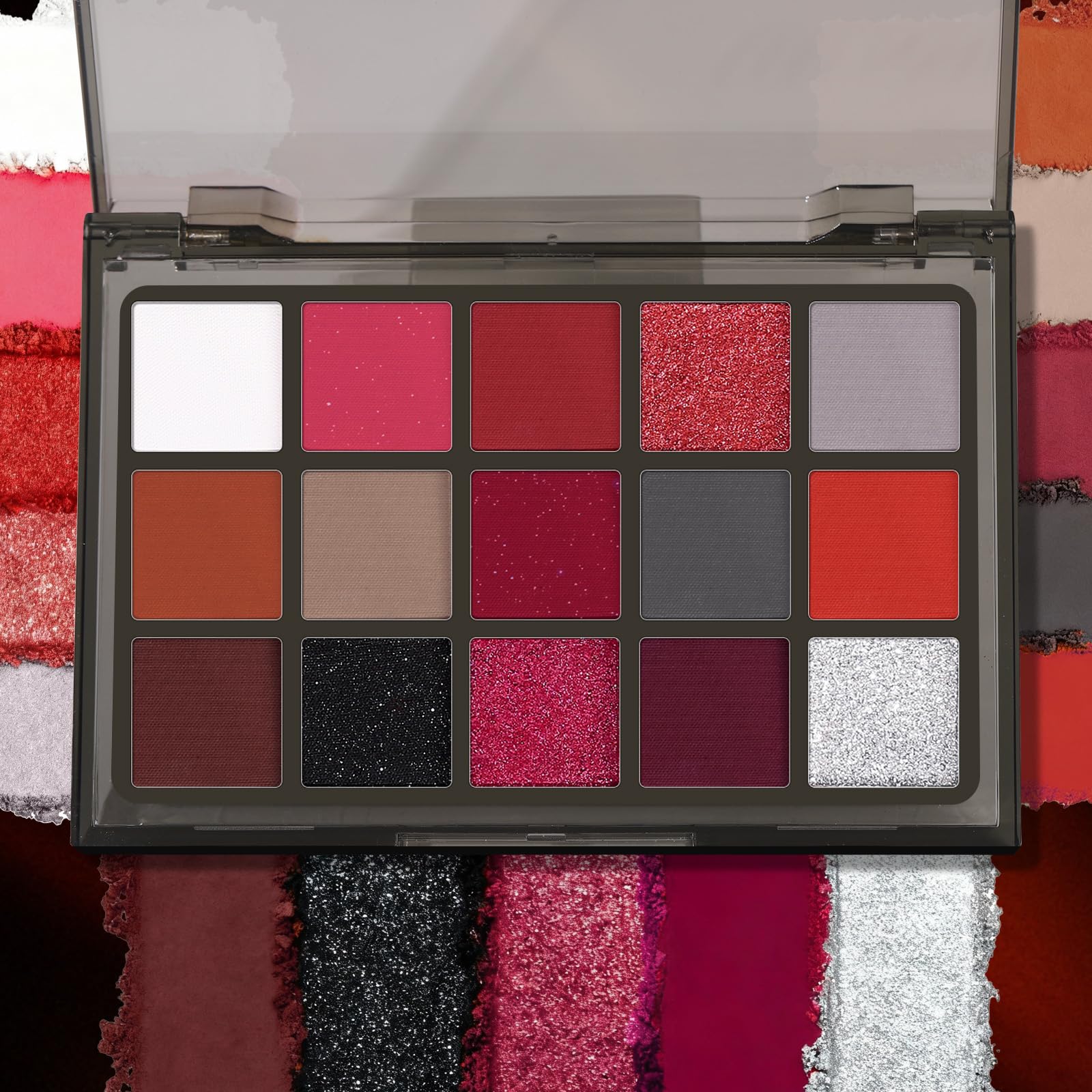 UCANBE close-up swatch row highlighting pigment payoff and blendability