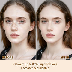 UCANBE texture swatches on skin highlighting buildable, blendable finish
