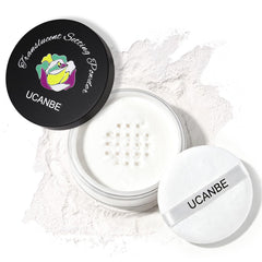 UCANBE powder front packaging showing branding and puff for quick application benefit