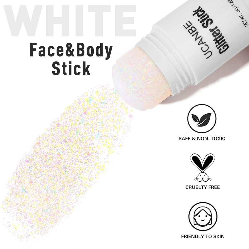 UCANBE close-up chunky glitter pieces showcasing multi-color sparkle benefit