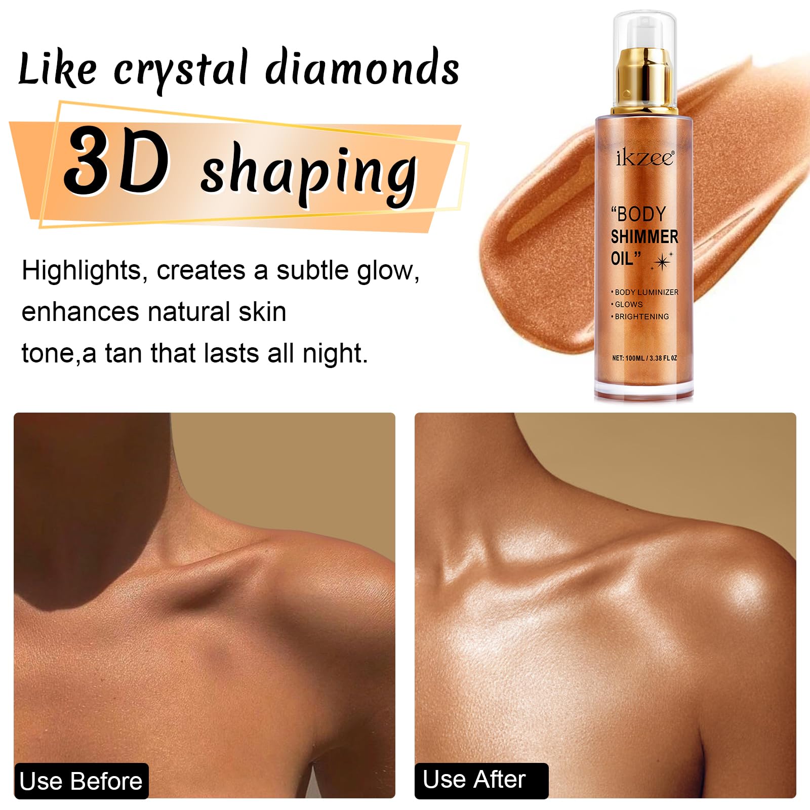 UCANBEMAKEUP highlighted shoulder and collarbone showing bronzed radiance benefit
