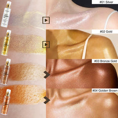 UCANBEMAKEUP close-up of oil texture showing fine shimmer for even glow