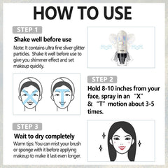 UCANBEMAKEUP being sprayed onto a makeup brush, suggests intensified color and blendability