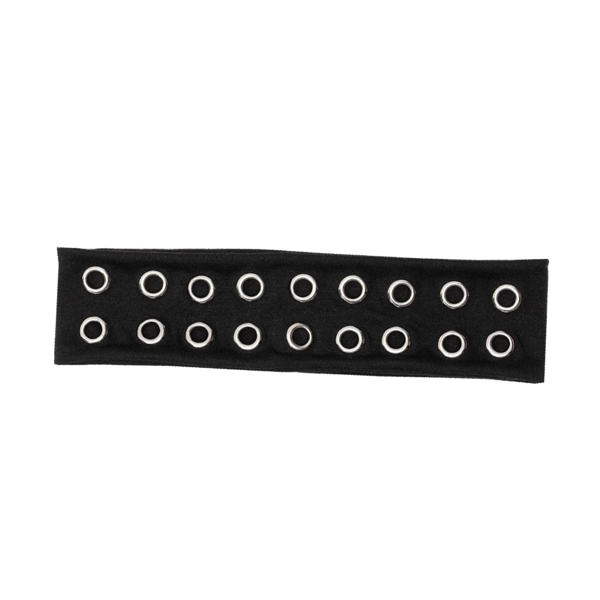 Uchyius headband front view showing eyelets and bold style benefit