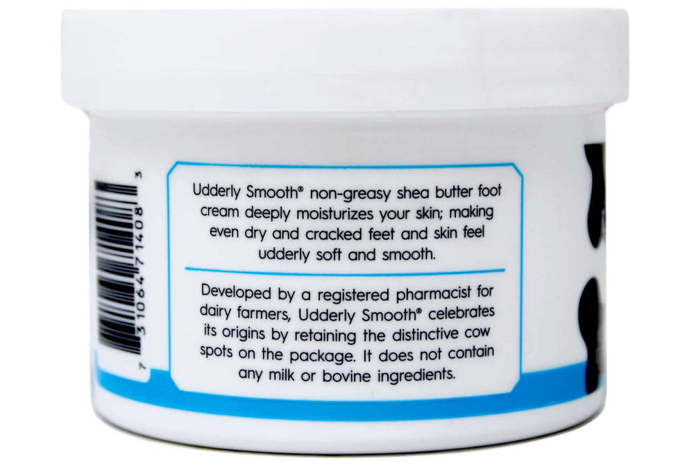 Udderly Smooth being applied to heel to soften rough skin and hydrate