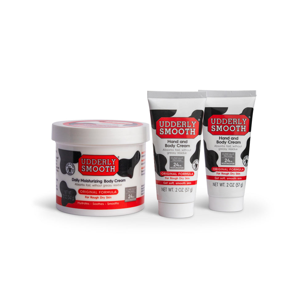 Udderly Smooth front packaging showing both hand and body cream benefits