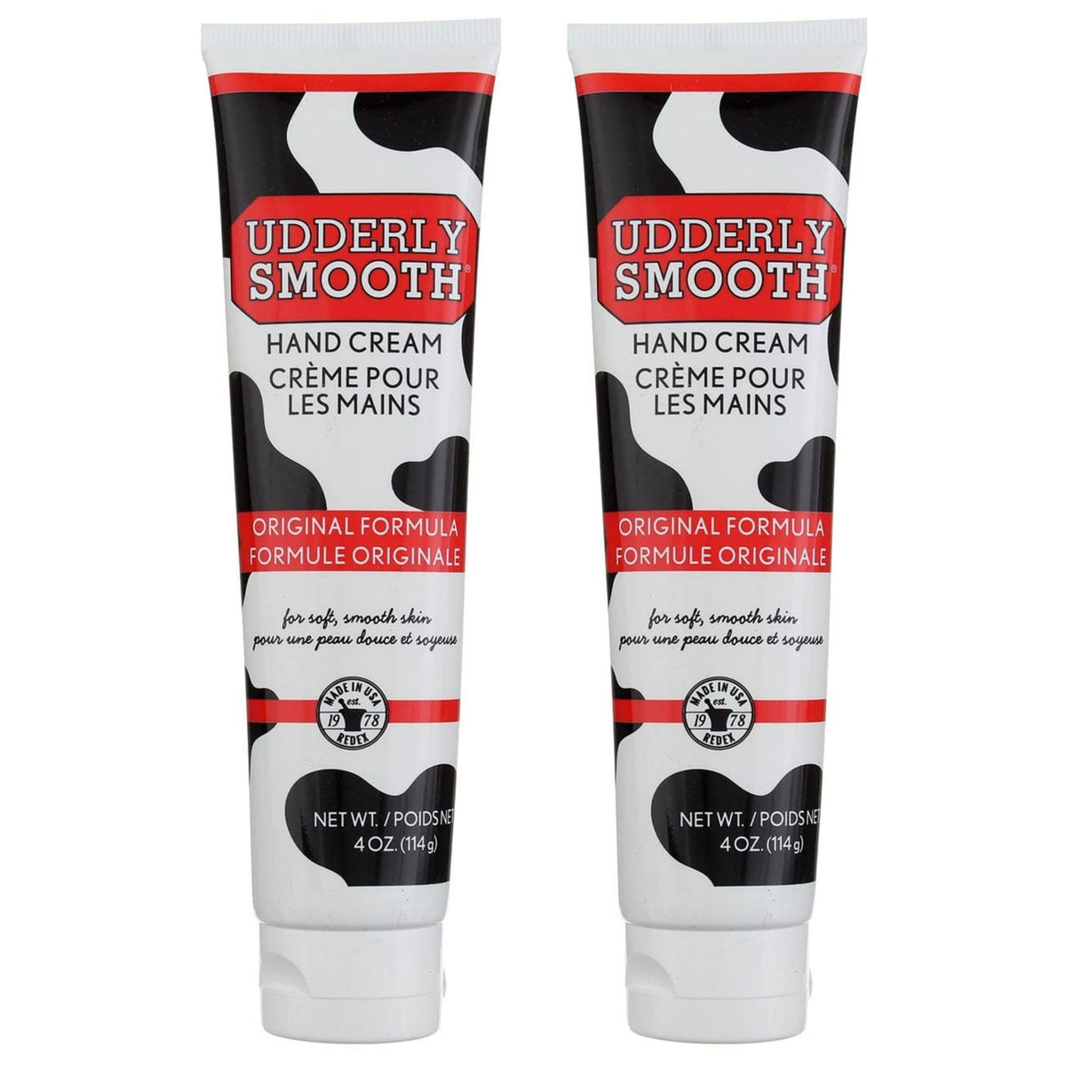 Udderly Smooth front tube showing brand and original formula benefit