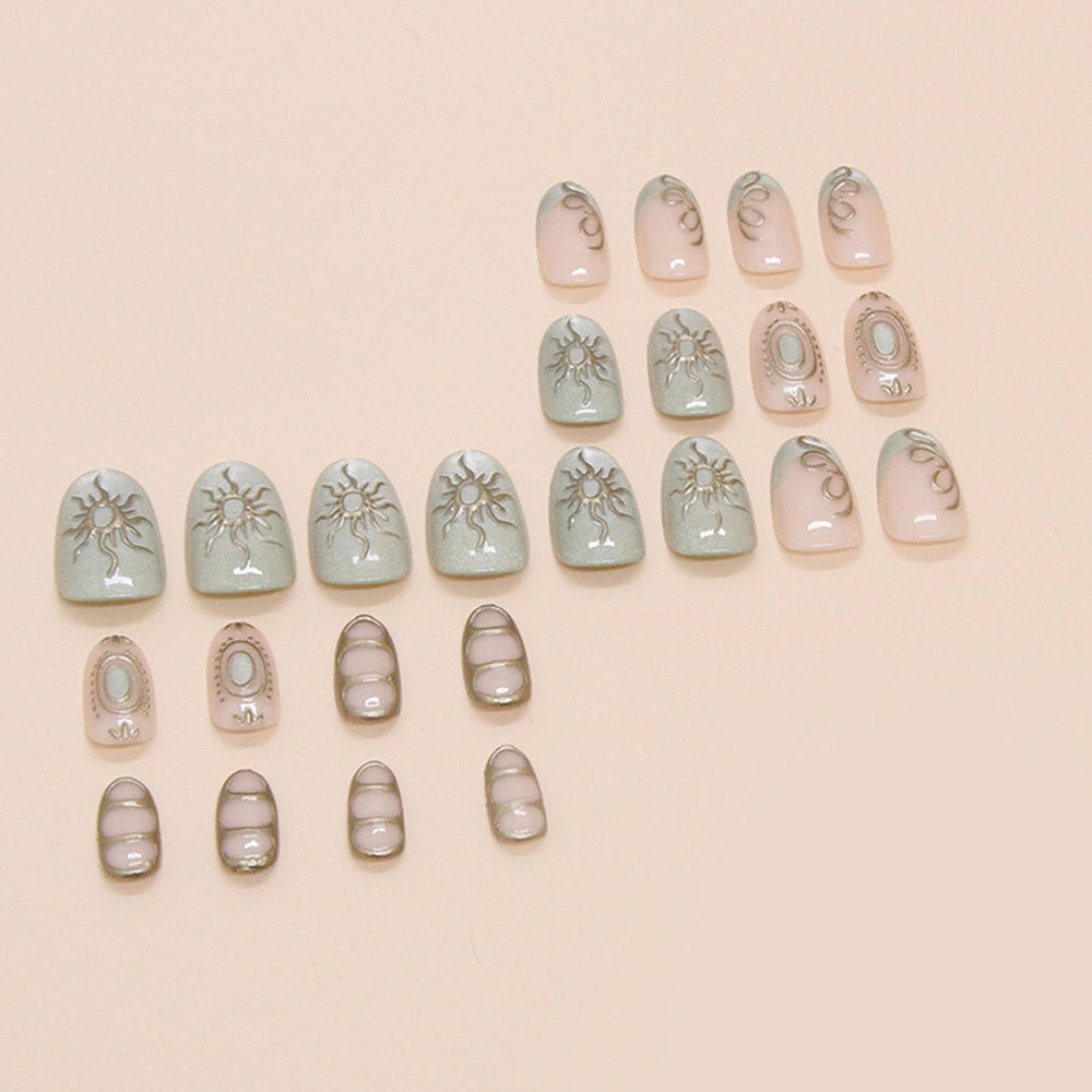 UEYRSEDB press-on nails with glue stickers ready for quick application at home
