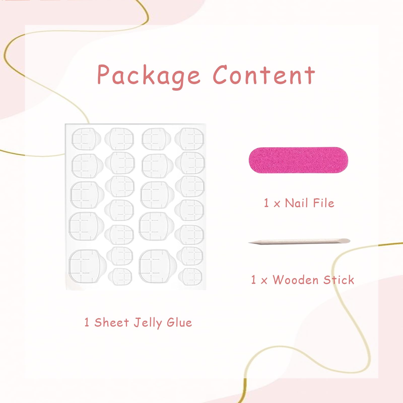 UEYRSEDB contents layout with 24 nails in varied sizes for perfect fit options
